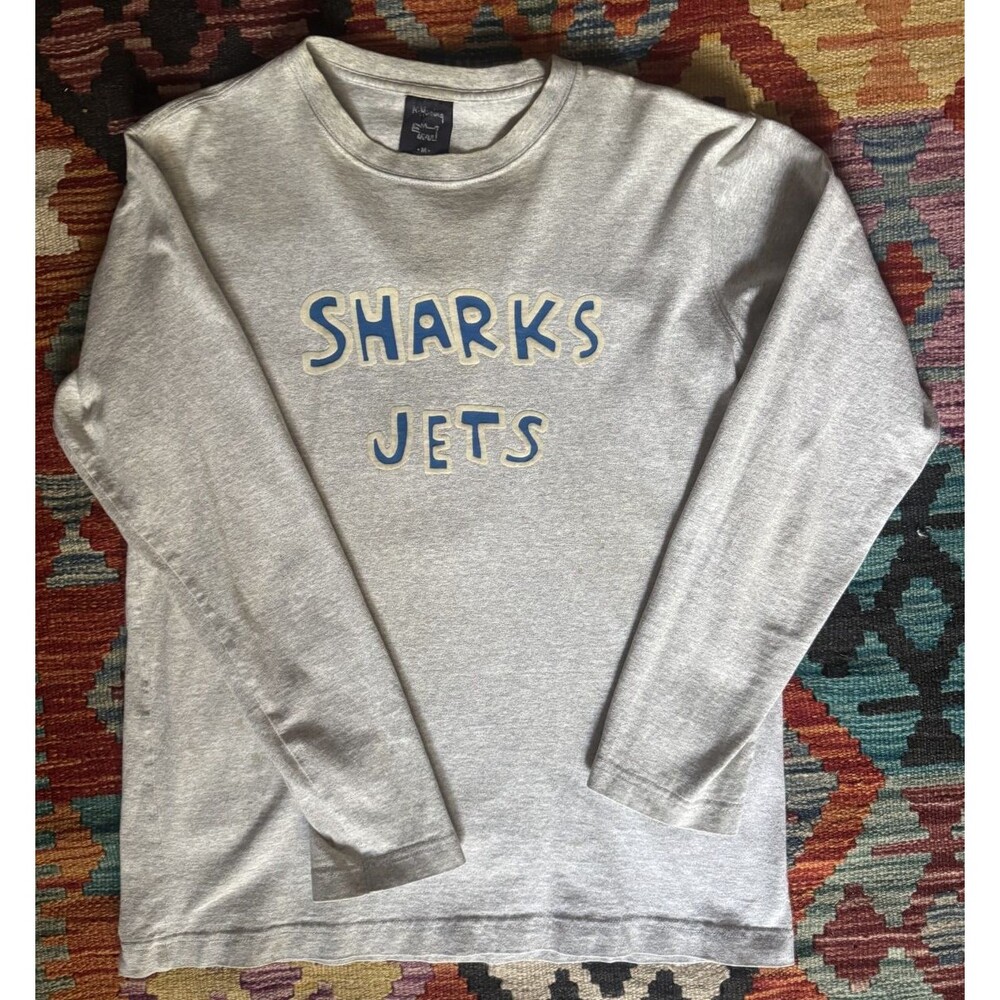 Vtg Keith Haring Sharks Jets Longsleeve Tee Medium